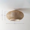 lampa sufitowa w stylu boho z naturalnego rattanu SKLUM – ażurowy klosz, montaż natynkowy – Bellissima Casa