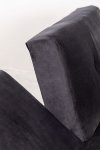 3-osobowa sofa do salonu rozkładana z funkcją spania z aksamitu kolor grafitowy na metalowych nóżkach