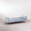 3-osobowa sofa do salonu rozkładana z funkcją spania z aksamitu kolor grafitowy na metalowych nóżkach