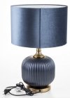 Granatowo złota lampa stołowa stojąca