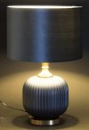 Granatowo złota lampa stołowa stojąca