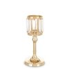 Złoty świecznik na świecę - elegancki design, metal i szkło, rozmiar 24x11x11 cm