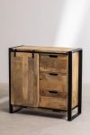 Szafka komoda loft industrialna z drewna mango