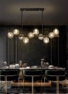 Lampa wisząca Wenecja żyrandol 12 kloszy black metalowo akrylowa LED do salonu