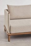 Zestaw ogrodowy Olivia – sofa 3-osobowa z drewna akacjowego i dwa okrągłe stoliki kawowe, idealne na taras, patio i do ogrodu.