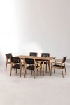zestaw ogrodowy Terry stół rozkładany  (160-210x90 cm) + 6 krzeseł z drewna akacjowego