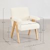 Zestaw prostokątnego stołu Aura z okleiną ceramiczną (200x100 cm) i sześcioma krzesłami z drewna jesionowego i tkaniny bouclé Lucca
