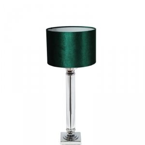 Lampa srebrna akrylowa zielony abażur