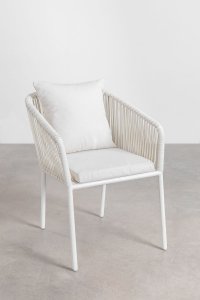Krzesło Ogrodowe Arhiza Classic z Podłokietnikami – Aluminium i Pleciona Lina