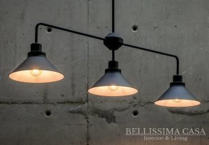 Industrialna trzypunktowa lampa sufitowa Aitana stalowa czarna