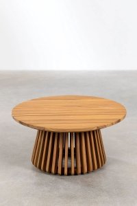 Stolik kawowy z drewna akacjowego 80 cm okrągły