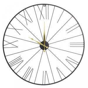 Zegar ścienny metalowy czarno złoty 70 cm