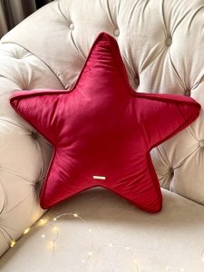 Dekoracyjna poduszka poducha 3D świąteczna Christmas 50x50 cm czerwona gwiazda