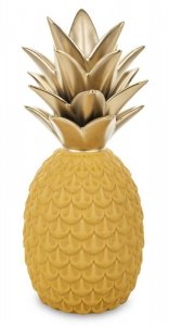 Dekoracja do salonu żółto-złoty ananas figurka dekoracyjna