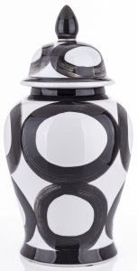 Amfora Pojemnik Ceramiczny Wazon Do Salonu Biało Czarny