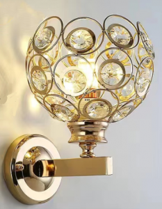 Designerski wytworny elegancki kinkiet lampa ścienna Golden Globe