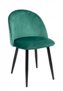 Krzesło NICOLE zielone - welur, metal