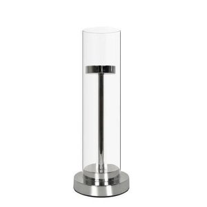 Srebrny świecznik w  szklanym cylindrze duży