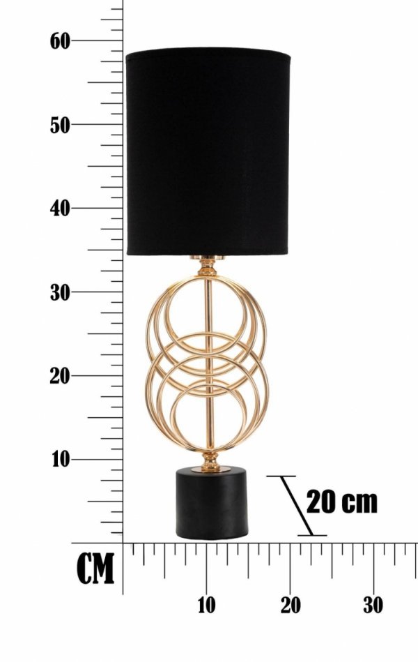 Lampa stołowa Fantasy złota z czarnym abażurem glamour do salonu 