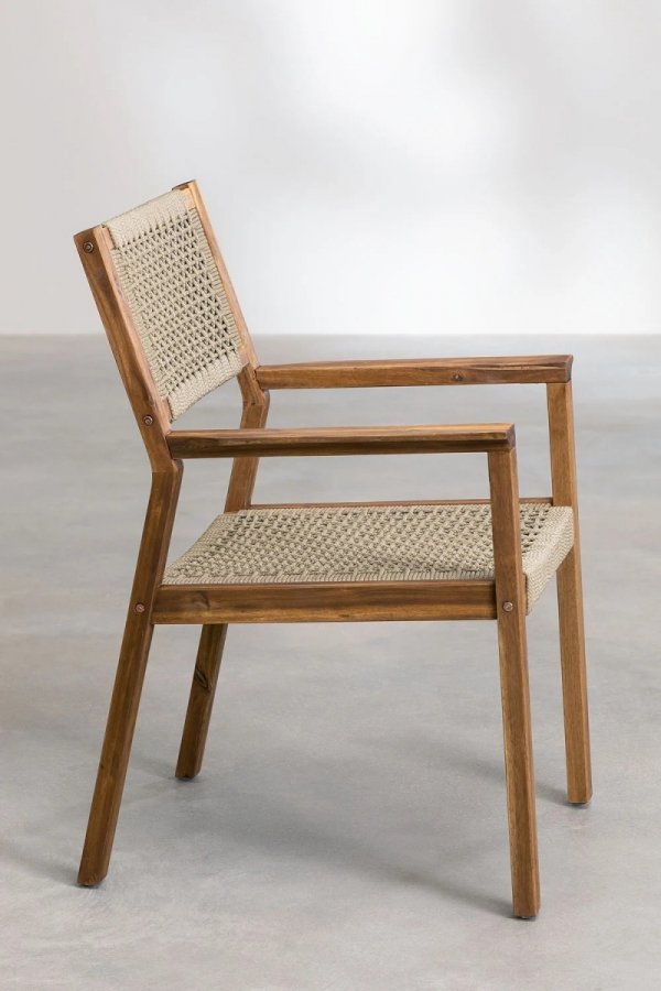 zestaw ogrodowy Terry stół rozkładany  (160-210x90 cm) + 6 krzeseł z drewna akacjowego brąz