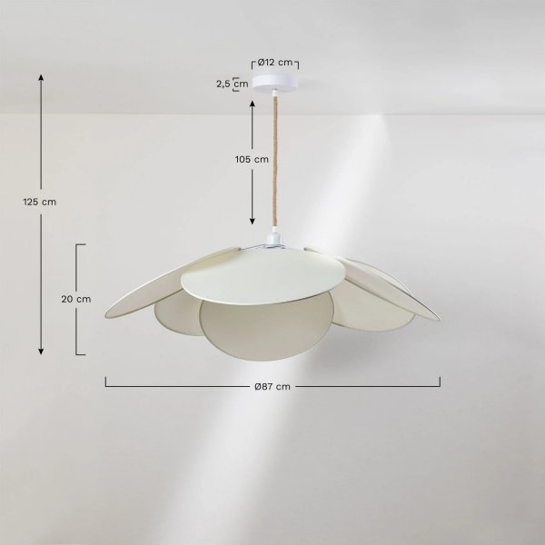 Lampa wisząca Omai z tkaniny na sznurze w kolorze mus terracota