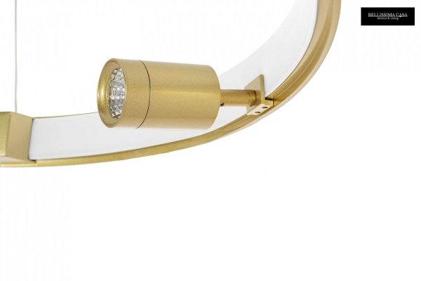 Złoty ring lampa wisząca złota 74 cm sufitowa lampa w kształcie koła