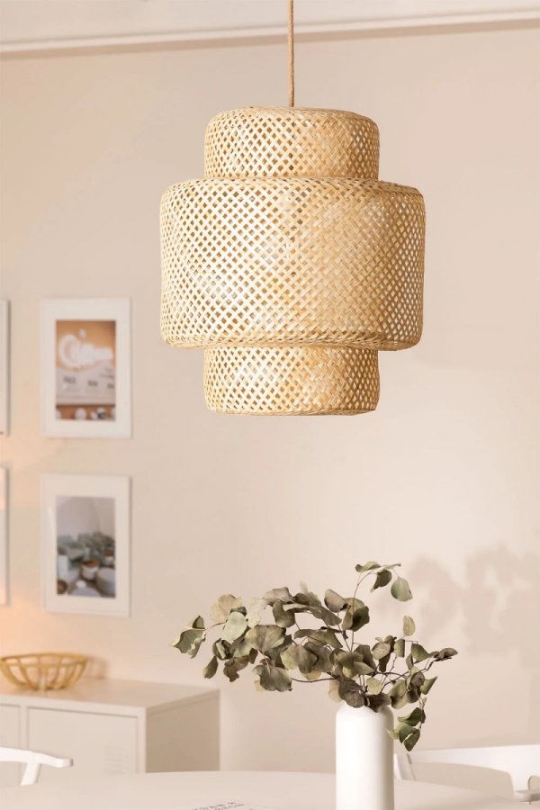 Lampa wisząca sufitowa bambusowa boho 