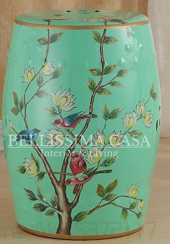 Importowany wielokolorowy stolik/stołek ceramiczny z chińskiej porcelany