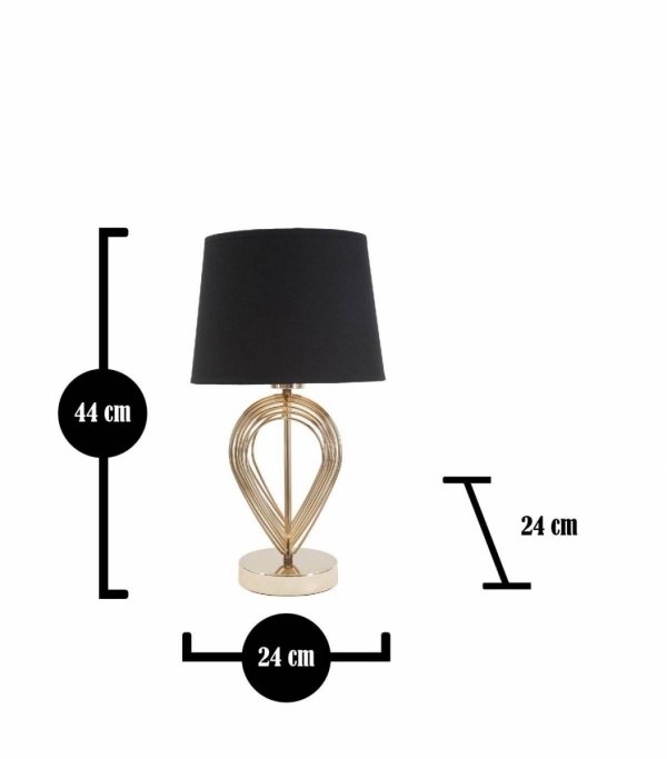 Lampa złota Loly glamour do salonu na stolik kawowy z abażurem