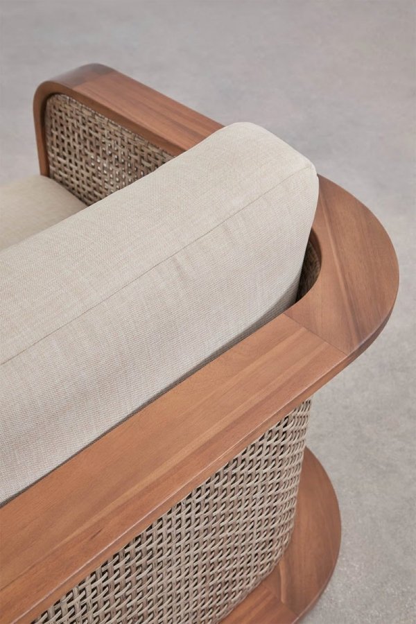 Fotel ogrodowy z podłokietnikami z drewna akacjowego – zestaw Noira