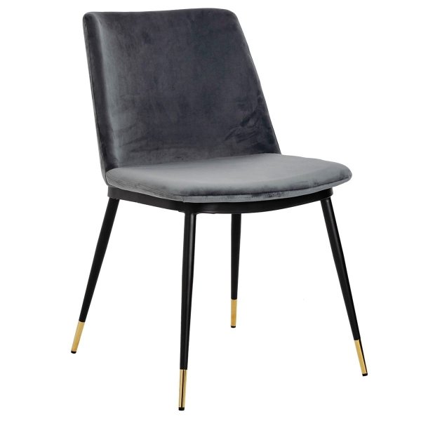 Krzesło ciemny szary - welur, podstawa czarno złota
