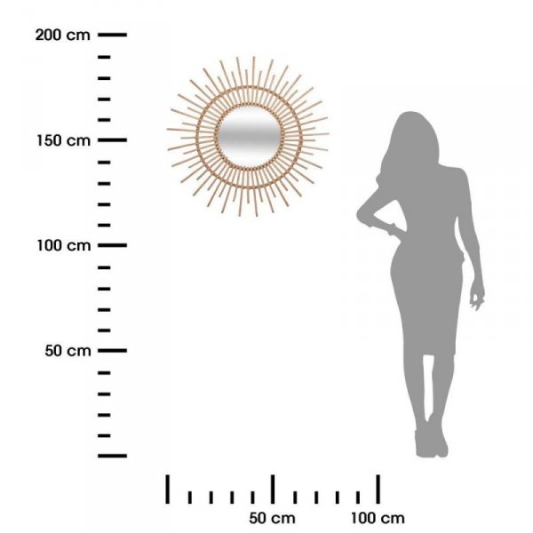 Wiklinowe lustro ścienne Słońce 76 cm