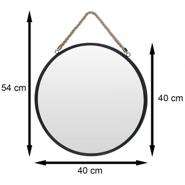 Lustro okrągłe na sznurze 41 cm