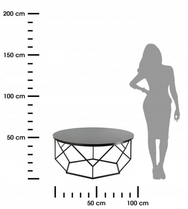 Stolik kawowy Diamond 90 cm czarny