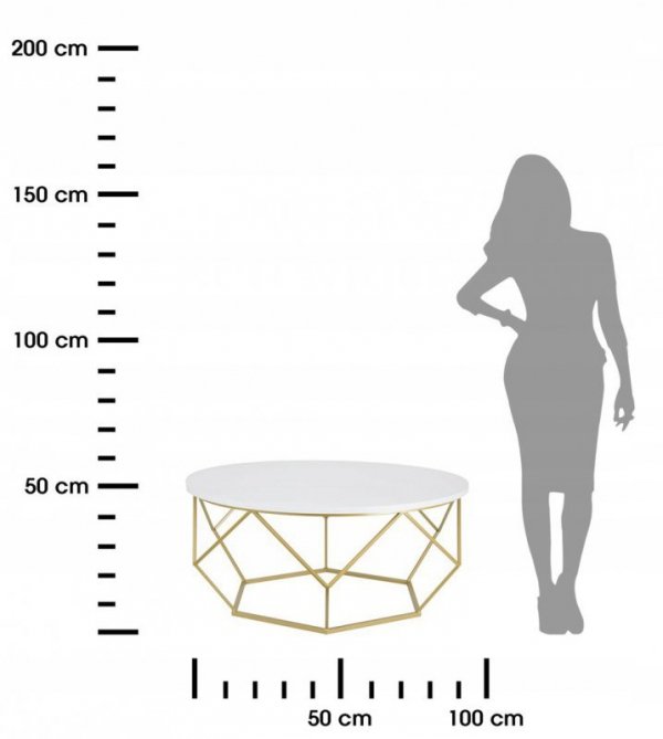 Stolik kawowy Diamond 90 cm złoto biały