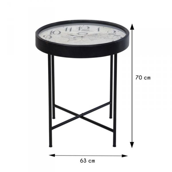 Okrągły stolik z zegarem 70 cm