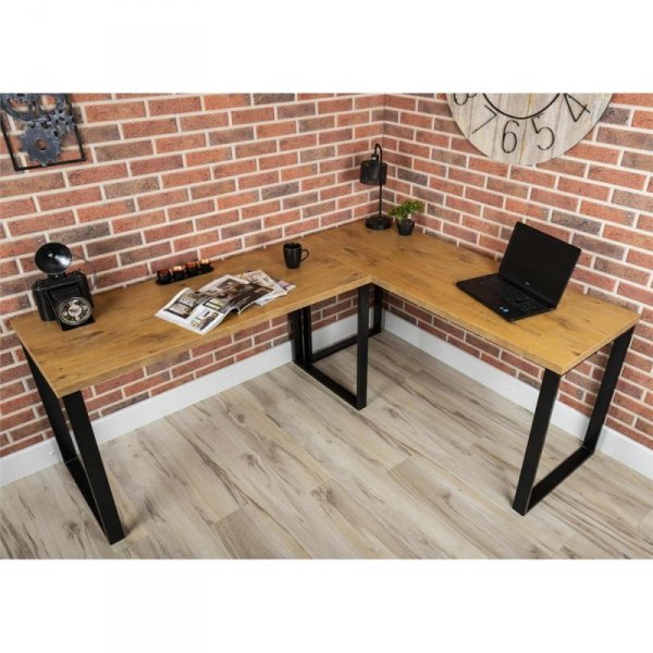 Proste metalowe biurko do nauki w stylu industrialnym z blatem MDF JUNIOR II