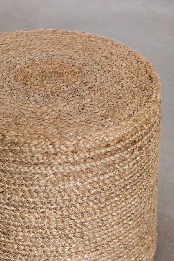 Stolik pomocniczy jutowy pufa boho w kolorze naturalnym do salonu