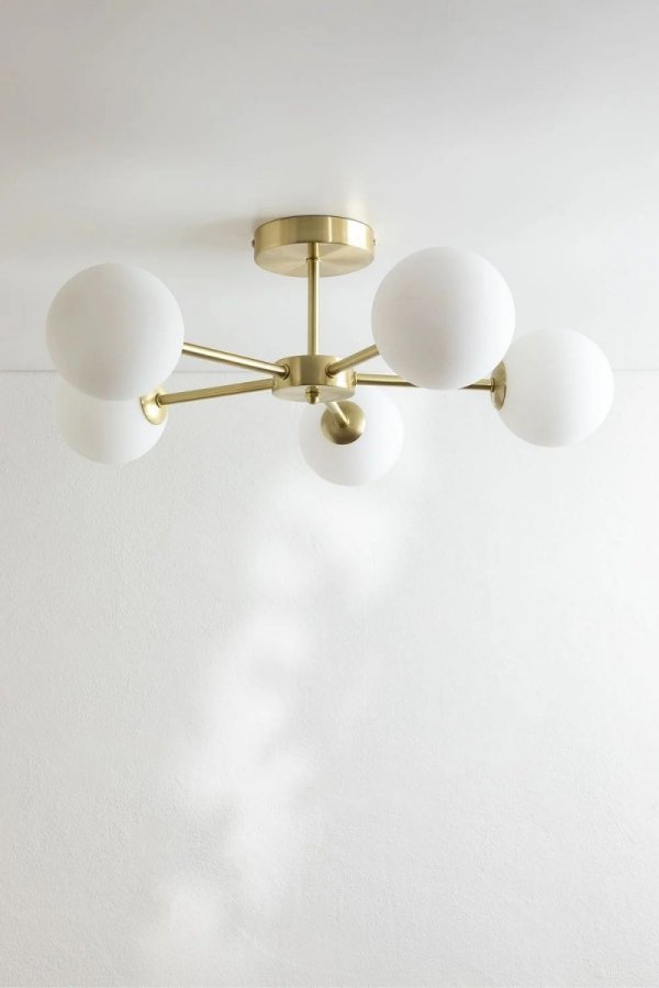 Lampa sufitowa wisząca do salonu Castello - 5 kloszy złota