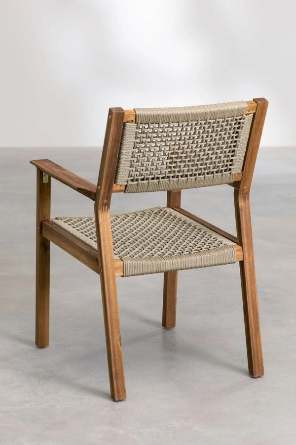 Zestaw ogrodowy Terry stół rozkładany  (160-210x90 cm) + 6 krzeseł z drewna akacjowego brąz