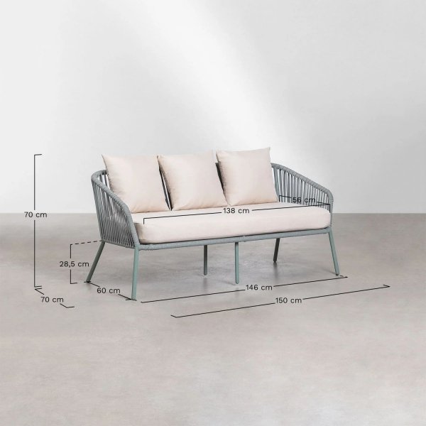 meble ogrodowe w zestawie Ariza sofa, stolik i fotel ogrodowe meble komplet