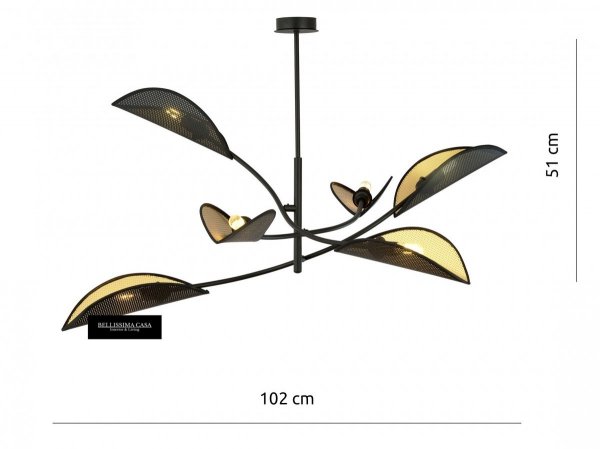 Designerska lampa LOTOS black gold 6