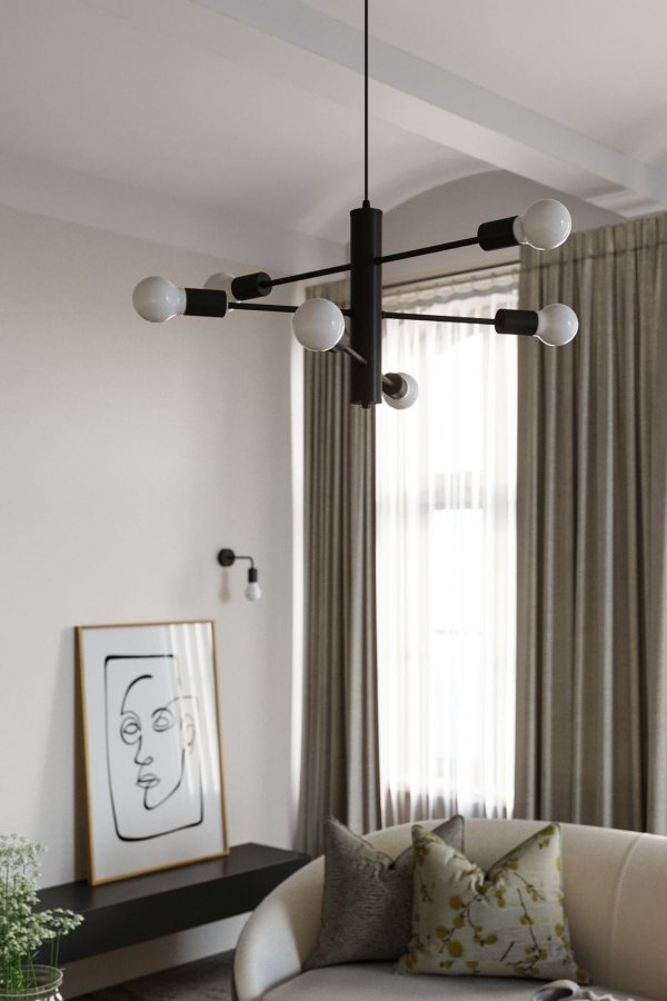 Lampa sufitowa nowoczesny czarny żyrandol TEDY lampa wisząca w stylu nowoczesnym 