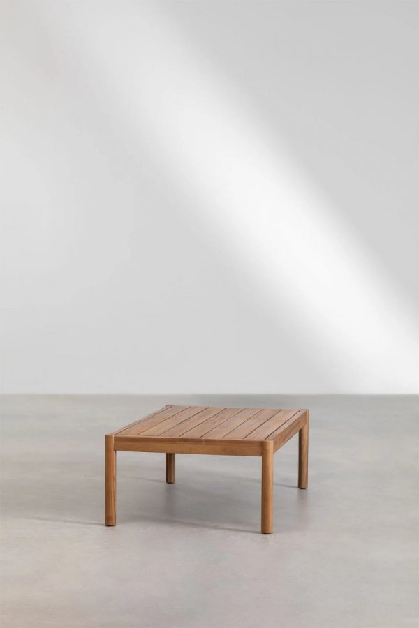 zestaw ogrodowy meble do ogrodu Alvin SKLUM komplet sofa, fotel i stolik z drewna akacjowego