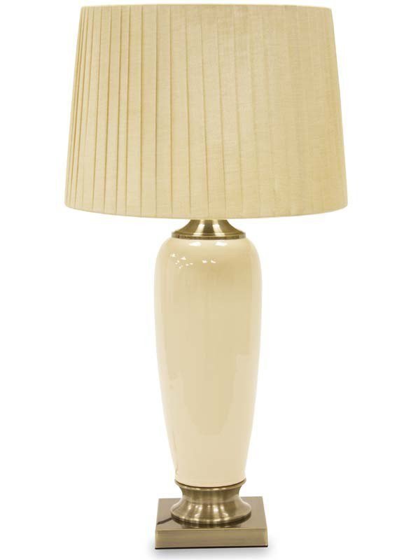Stojąca lampa stołowa z ceramiki wysoka 72 cm z abażurem