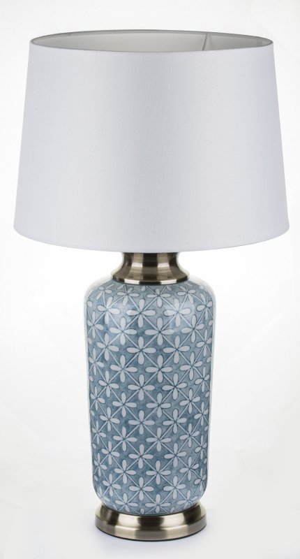 Lampa stołowa Blue Lagoon wysoka lampa stojąca niebiesko biała