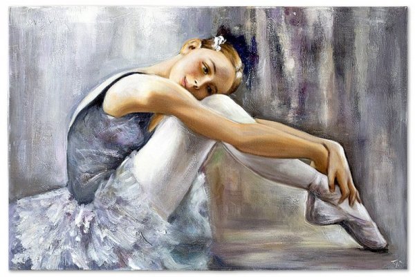 Piękna baletnica obraz olejny ręcznie malowany na ścianę - Baletnica 3