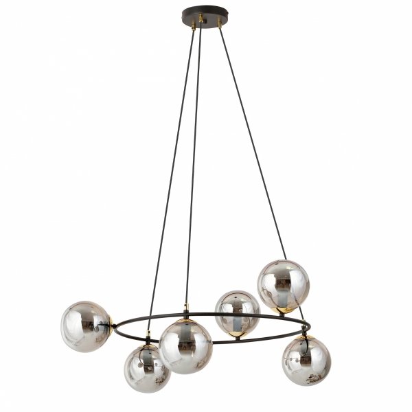 Ti Amo 6 GRAFIT - Lampa Sufitowa wisząca z dymionymi kloszami kule
