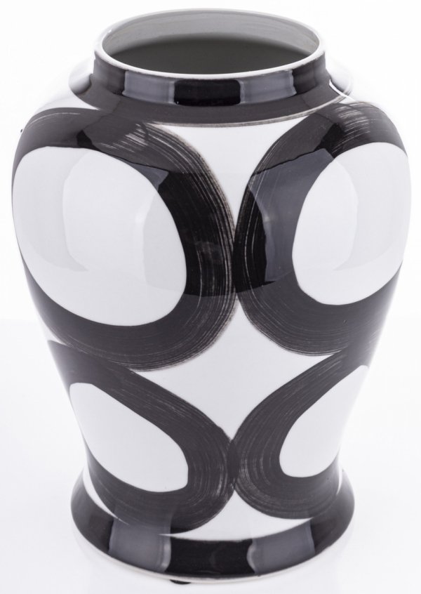 Pojemnik ceramiczny wazon z chińskiej ceramiki biało czarny