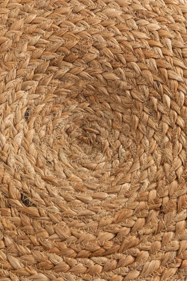 puf do salonu Peter pufa z juty wewnętrzna okrągła 50 cm
